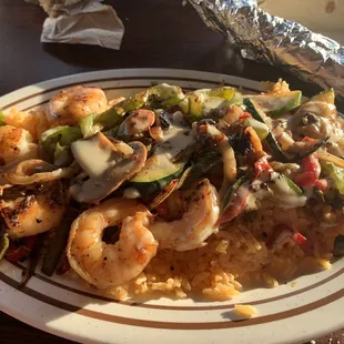Shrimp Paluza with homemade flour tortillas