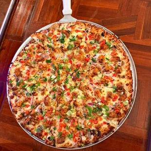 The pizza was super delicious and crunchy