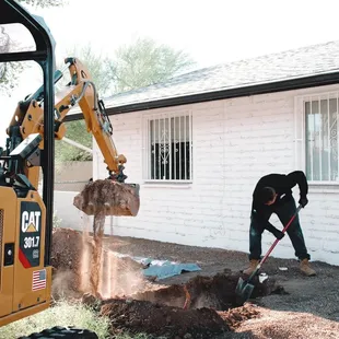 New water &amp; sewer line going in this morning!