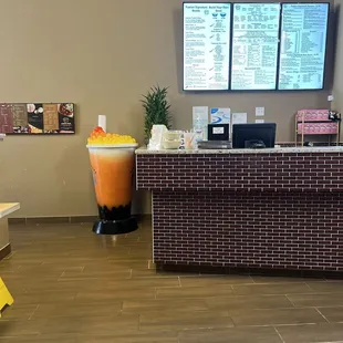 the front desk of a fast food restaurant