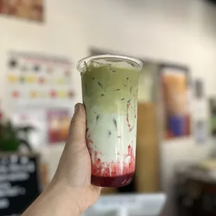Tried their new strawberry matcha