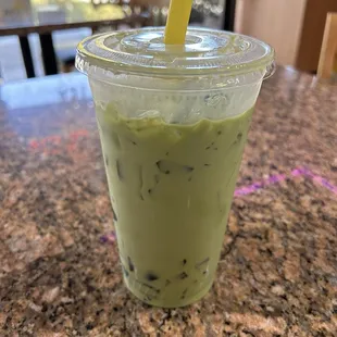 Jumbo Thai Green Tea with Grass Jelly