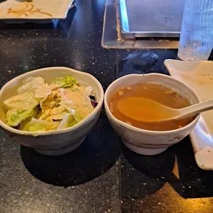 salad and soup