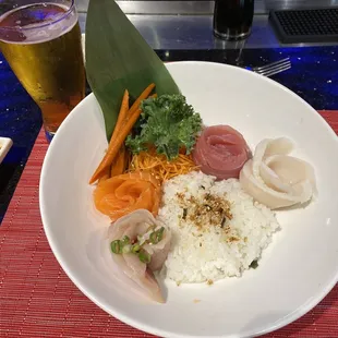 Sushi 12 price over seasoned rice.