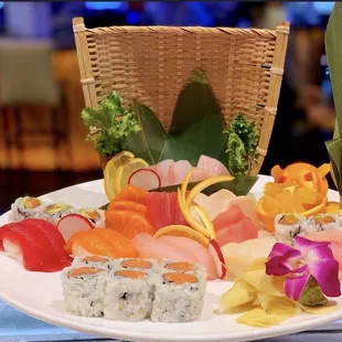 a plate of sushi