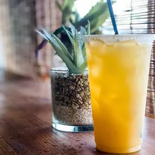 two drinks on a table