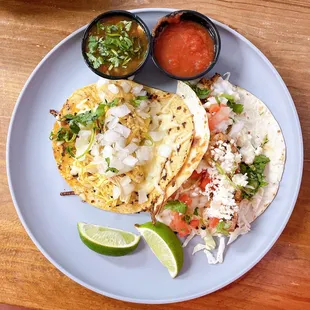 Birria Chicken (Left), Traditional Shrimp (Right)
