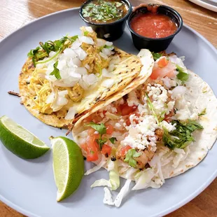 Birria Chicken (Left), Traditional Shrimp (Right)