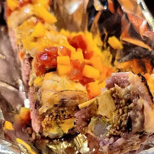 OMG roll reveal. I added cream cheese to mine. Delish!