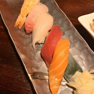 a variety of sushi on a plate