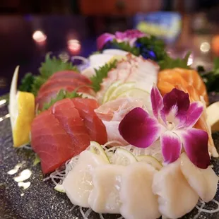 a variety of sushi on a plate