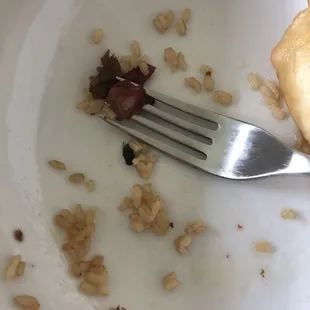 Dead fly under my fork ewwwww!!!!