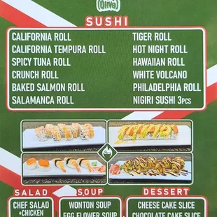 Current menu as of Oct 16th, 2024