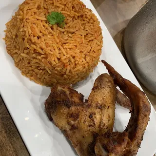 Jollof Rice and Chicken Suya Wings