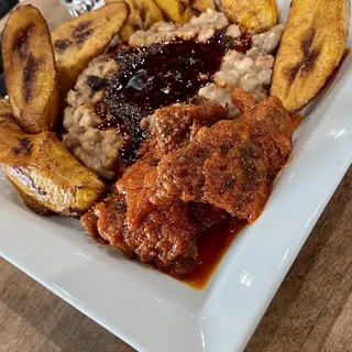 Agonyin Beans Stew Beef Plantain