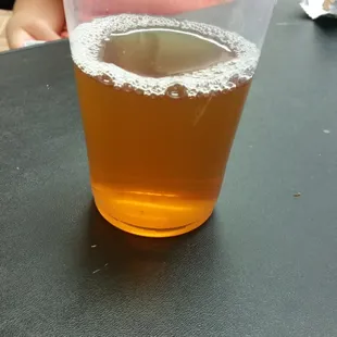 Oops, I drank some prior to taking a picture! Delicious! Cold Peach Tea