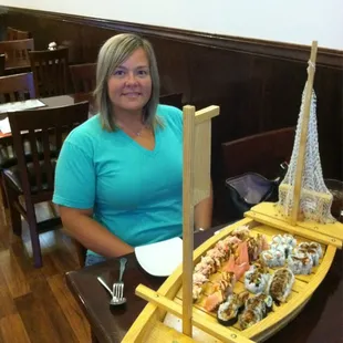 So we order sushi for two but ended up with sushi for everyone in restaurant!!!