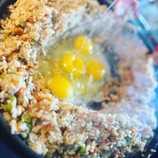 Pork fried rice Meal Preparation
