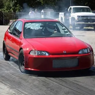 Customers race car.
