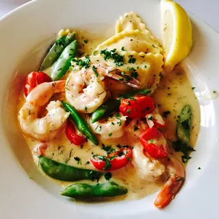 Lobster Ravioli with Prawns