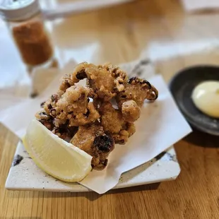 Fried baby octopus