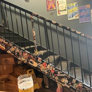 Beer sticker stairway