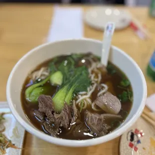 Beef noodle soup.