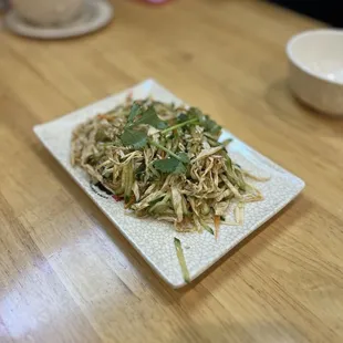 Tofu cucumber salad.