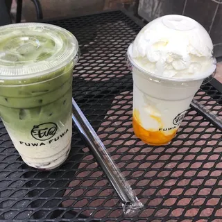 Red Bean Matcha Milk Tea