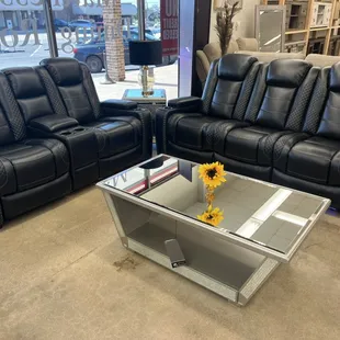 Black Power Sofa/Loveseat