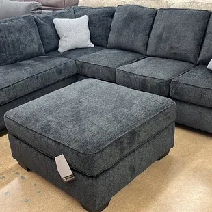 Slate Sectional and Ottoman