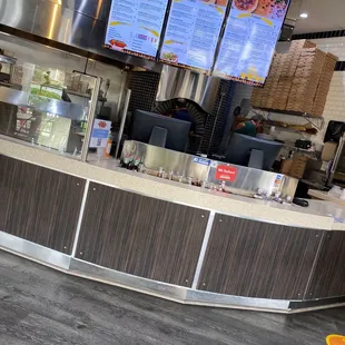 the counter and menus