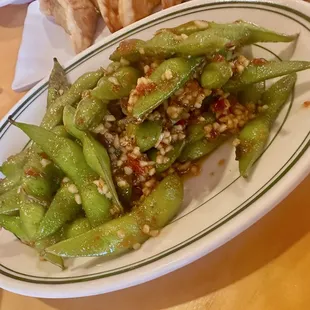 Spicy Garlic Edamame