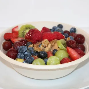 a bowl of fruit on a plate