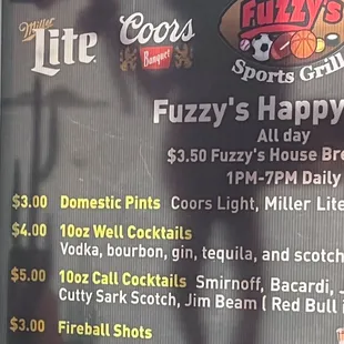 menu