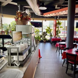 Dining area near the counter, where you place your order