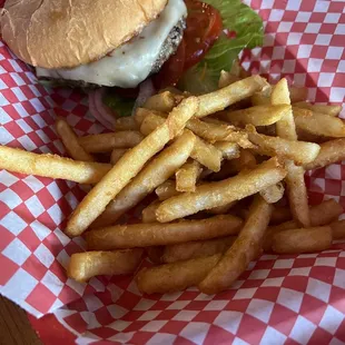 Burger with pepper Jack cheese