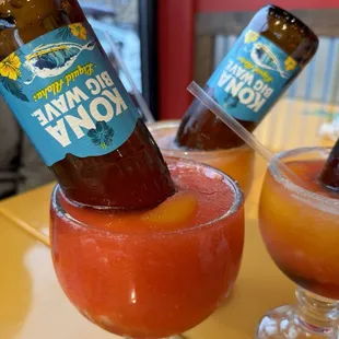 Liquid aloha (strawberry margarita in place of the lime flavor)