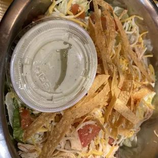 Huge but tasteless Shredded Chicken Salad