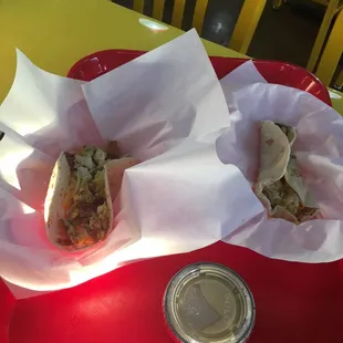 One Pot-Egg-Che and one Bac-Egg-Che with 4oz side of Queso