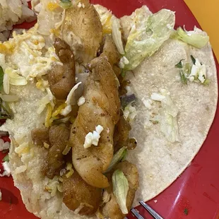 Dried out chicken on my grilled chicken taco.