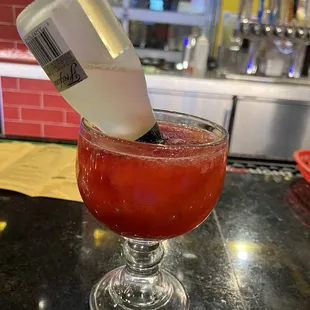 a bloody drink in a glass