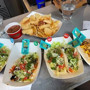 a variety of tacos
