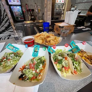 a variety of tacos