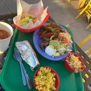 a tray of food on a table