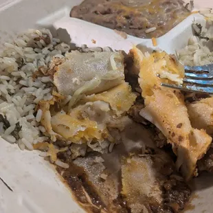 If you look closely you can see the pinch of cheese in the enchilada