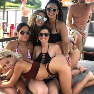 a group of women posing for a picture