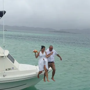 Kaneohe Sandbar wedding, August 2013.  Fun couple!