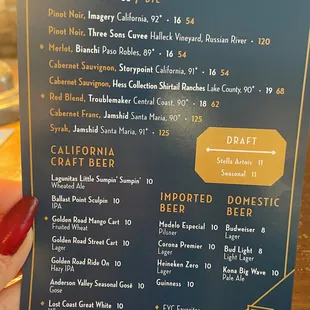Beer list.