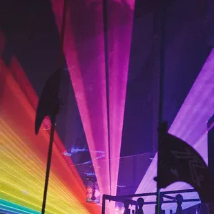 a rainbow light show